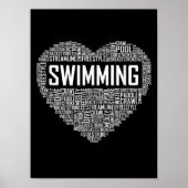 Zwemmen van het hart van de coachwimmer Gift Swim Poster (Voorkant)