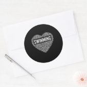 Zwemmen van het hart van de coachwimmer Gift Swim  Ronde Sticker (Envelop)