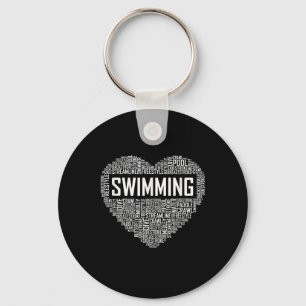 Zwemmen van het hart van de coachwimmer Gift Swim Sleutelhanger