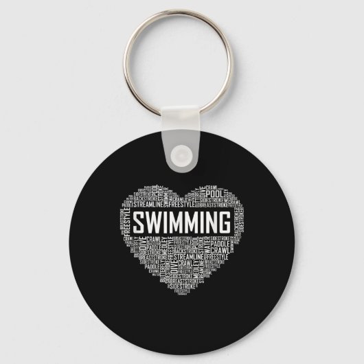 Zwemmen van het hart van de coachwimmer Gift Swim  Sleutelhanger (Voorkant)