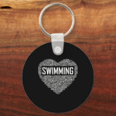 Zwemmen van het hart van de coachwimmer Gift Swim  Sleutelhanger (Voorkant)