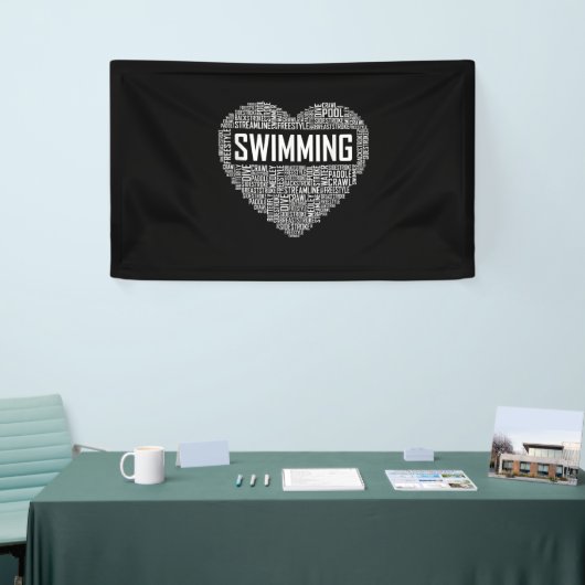Zwemmen van het hart van de coachwimmer Gift Swim  Spandoek (Beurs)