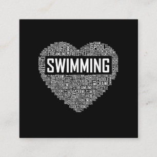 Zwemmen van het hart van de coachwimmer Gift Swim  Vierkante Visitekaartje