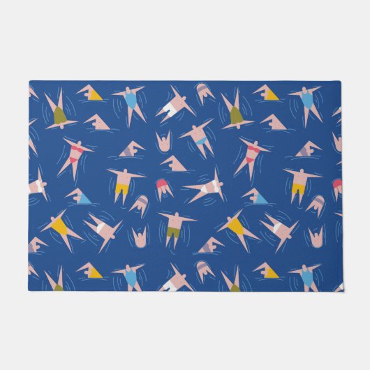 Zwemmen van het Patroon van de Mensen Deurmat (Voorkant)