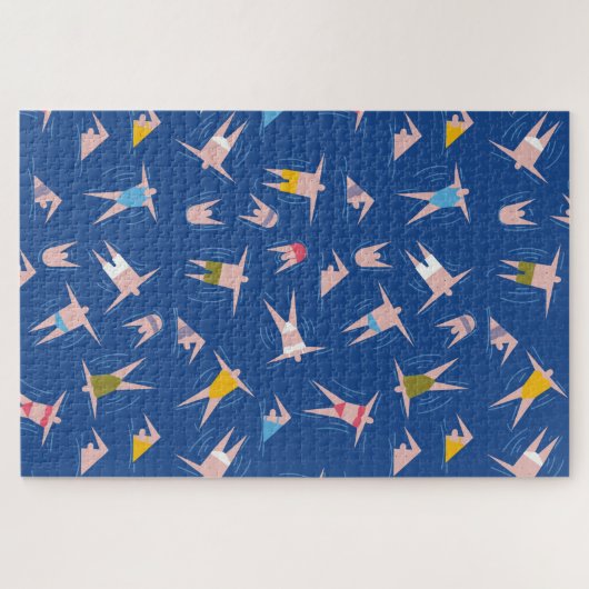 Zwemmen van het Patroon van de Mensen Legpuzzel (Horizontaal)