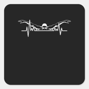 Zwemmen van het zwembad Swim Team zwemmen Vrouwen Vierkante Sticker