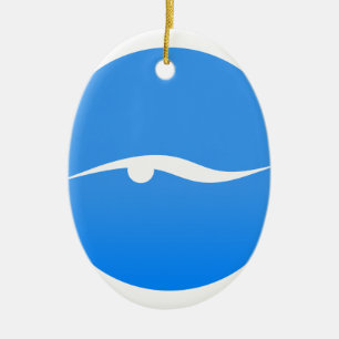 Zwemmen van logo op T-shirt Keramisch Ornament