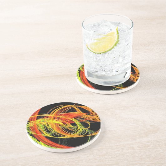 Zwemmen van roodgeel en Sinaasappel Zandsteen Onderzetter (Zijkant)