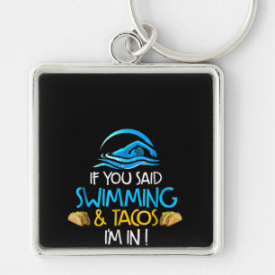 Zwemmen van Taco Lover Funny Swim Team Mannen Vrou Sleutelhanger