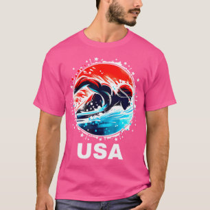 Zwemmen Verenigde Staten Team Kleding Amerikaanse T-shirt