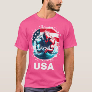 Zwemmen Verenigde Staten Team Kleding Amerikaanse T-shirt
