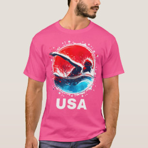 Zwemmen Verenigde Staten Team Kleding Amerikaanse  T-shirt