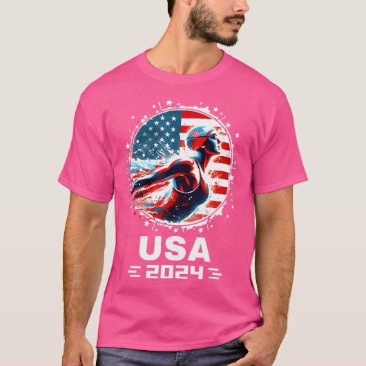 Zwemmen Verenigde Staten Vrouwen Team Amerikaanse T-shirt (Voorkant)