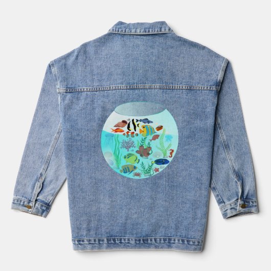 Zwemmen Vis Bath baby Denim Jacket (Achterkant)