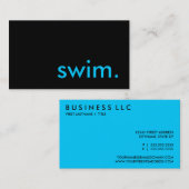 zwemmen. visitekaartje (Voorkant / Achterkant)
