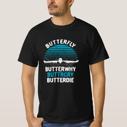 Zwemmen - Vlinder Butterwhy T-shirt (Voorkant)