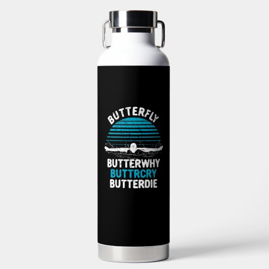 Zwemmen - Vlinder Butterwhy Waterfles (Voorkant)