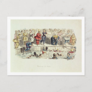 Zwemmen voor dames, 1844 (litho) briefkaart