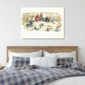 Zwemmen voor dames, 1844 (litho) canvas afdruk (Insitu (Slaapkamer))