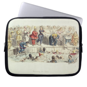 Zwemmen voor dames, 1844 (litho) laptop sleeve