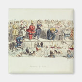 Zwemmen voor dames, 1844 (litho) magneet (Voorkant)
