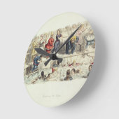 Zwemmen voor dames, 1844 (litho) ronde klok (Hoek)