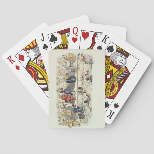 Zwemmen voor dames, 1844 (litho) speelkaarten (Achterkant)