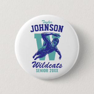 Zwemmen voor Senior Zwemteam Middelbare School Spo Ronde Button 5,7 Cm