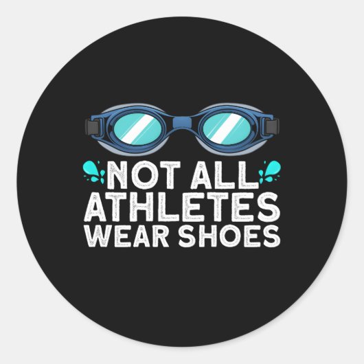 Zwemmen voor zwemmer zweminstructeur bril ronde sticker (Voorkant)