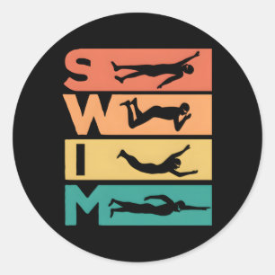 Zwemmen voor zwemmers ronde sticker