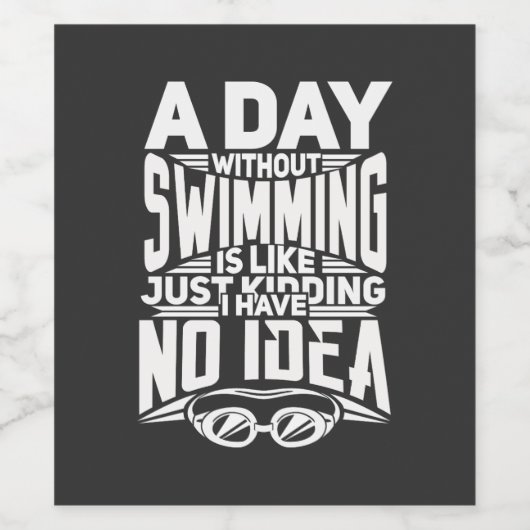 Zwemmen Wijn Etiket (Enkel label)