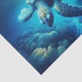 Zwemmen Zee Schildpad Decoupage | Ocean Wildlife A Tissuepapier (Detail)