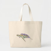 Zwemmen Zee schildpad Moderne kunst Grote Tote Bag (Voorkant)