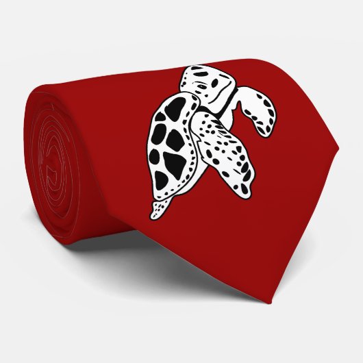 Zwemmen Zee Turtle Stropdas (Opgerold)