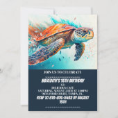 Zwemmen Zee Turtle Verjaardagsfeestuitnodigingen Kaart (Voorkant)
