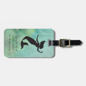 Zwemmen Zeemeermin silhouet- fantasiekunst Bagagelabel (Voorkant horizontaal)