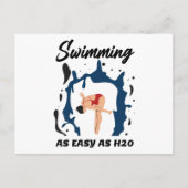Zwemmen zo eenvoudig als H2O - Funny Swim Design Briefkaart (Voorkant)