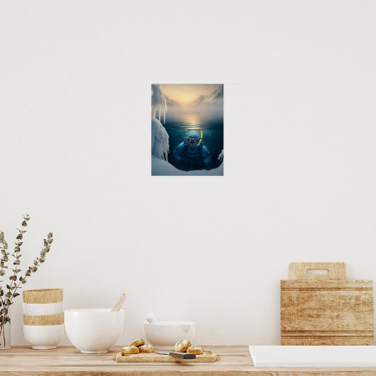 Zwemmen zoals vissen in de winter poster (Keuken)