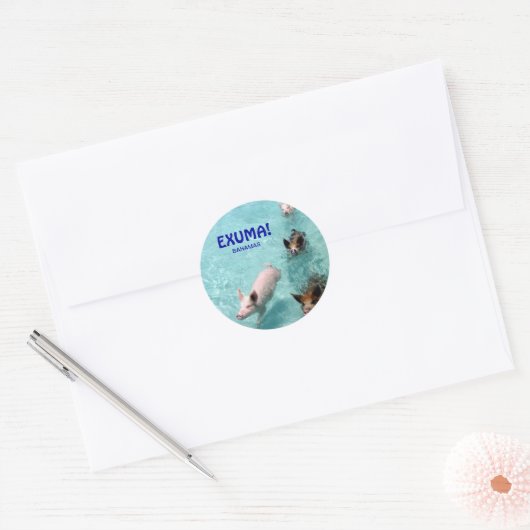 Zwemmen zout water varkens sticker (Envelop)