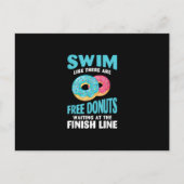 Zwemmen - zwembad zoals Re zijn gratis donuts Aankondigingskaart (Voorkant)