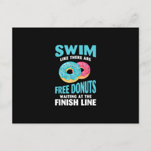 Zwemmen - zwembad zoals Re zijn gratis donuts Feestdagenkaart