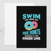 Zwemmen - zwembad zoals Re zijn gratis donuts Feestdagenkaart (Voorkant / Achterkant)
