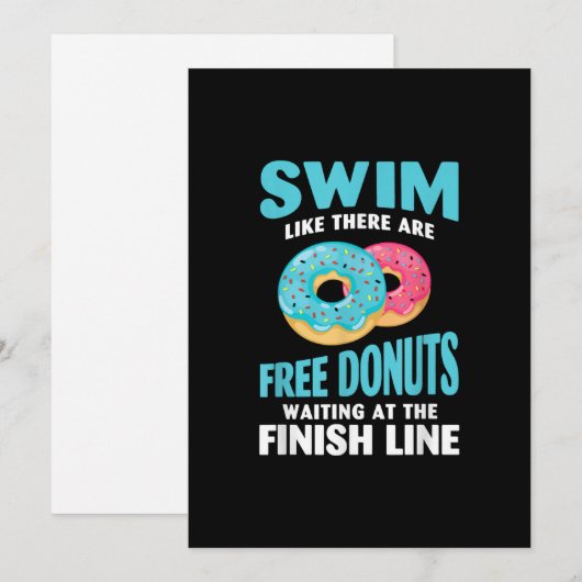 Zwemmen - zwembad zoals Re zijn gratis donuts Feestdagenkaart (Voorkant / Achterkant)