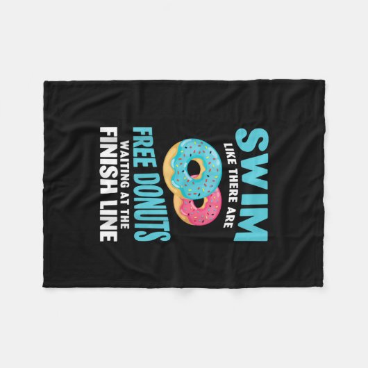 Zwemmen - zwembad zoals Re zijn gratis donuts Fleece Deken (Voorkant (Horizontaal))