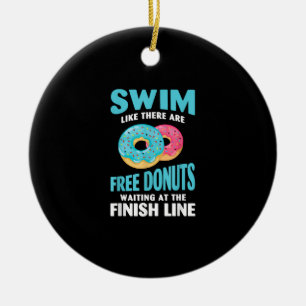 Zwemmen - zwembad zoals Re zijn gratis donuts Keramisch Ornament