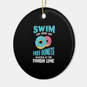 Zwemmen - zwembad zoals Re zijn gratis donuts Keramisch Ornament (Links)