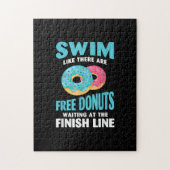 Zwemmen - zwembad zoals Re zijn gratis donuts Legpuzzel (Verticaal)