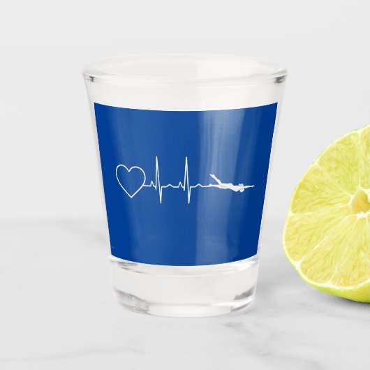 Zwemmen - Zwemmen hartslag Shot Glas (Voorkant)