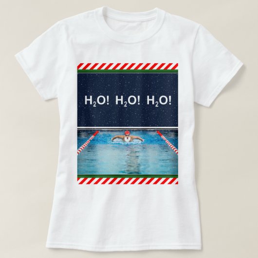 Zwemmen Zwemmer Kerstmis T-shirt (Design voorkant)