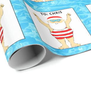 Zwemmen Zwemmer Vakantie Cadeau Cadeaupapier